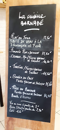Carte du Barnabé [LA CUISINE] - Restaurant l Boulangerie l Pâtisserie l Bar à Saint-Herblain