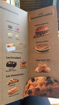Restauration rapide McDonald's à Versailles (le menu)
