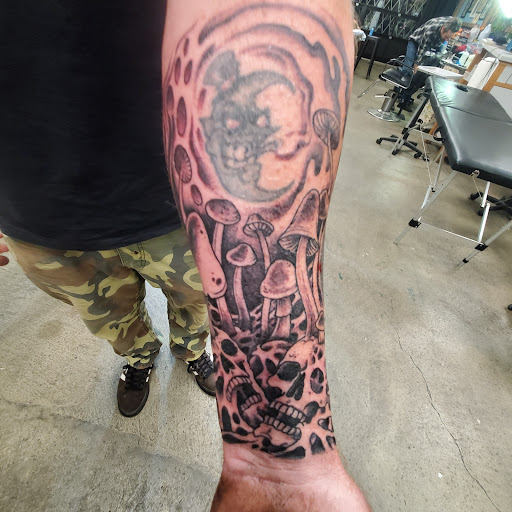 Explore large thigh tattoo ideas, creative tattoo ideas in Denver, available at Denver City Tattoo Club