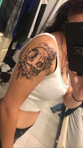 Explore chest tattoo lettering ideas, creative tattoo ideas in Middleboro, available at Pushin Ink