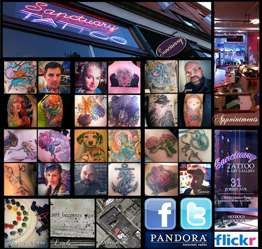 Tattoo Shop «Sanctuary Tattoo & Art Gallery», reviews and photos, 31 Forest Ave, Portland, ME 04101, USA