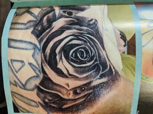 Explore neck tattoo idea men, creative tattoo ideas in Fort Worth, available at Lucky Horseshoe Tattoo