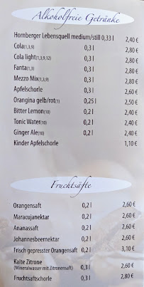 Menu du City Cafe on Storchenturm à Zell