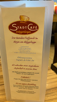 Menu du Stadtcafe à Holzgerlingen