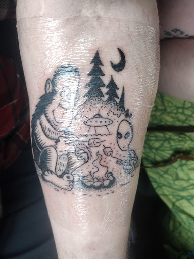 Explore tattoo brother ideas, creative tattoo ideas in Portland, available at Dire Wolf Tattoo Studio