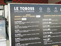 Restaurant de hamburgers Le Toboss Burger à Balma (le menu)