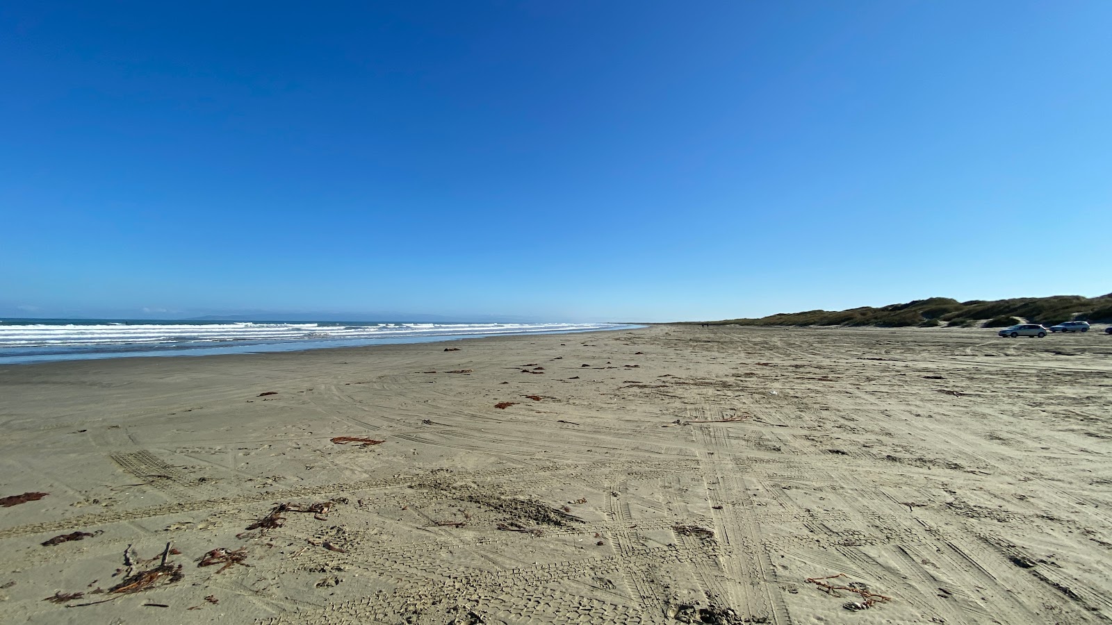 Foto av Oreti Beach med lång rak strand