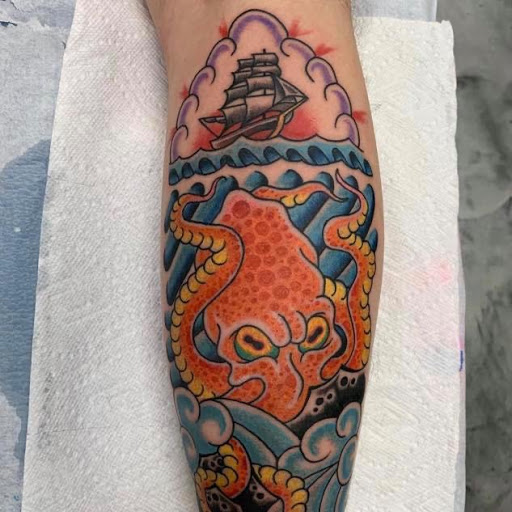 Explore leg tattoo ideas for females, creative tattoo ideas in San Diego, available at SD Tattoo