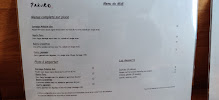 Zakuro à Paris menu