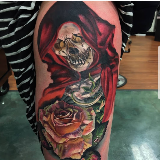 Explore metroid tattoo ideas, creative tattoo ideas in Midlothian, available at Rivermore Tattoo