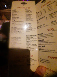 Le soixante douze à Paris menu