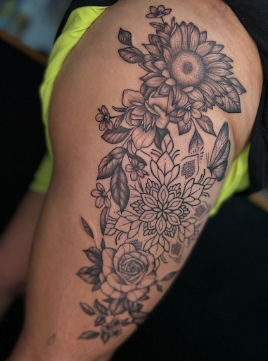 Explore female cover up tattoo ideas, creative tattoo ideas in San Antonio, available at Firme Copias Tattoo Studio