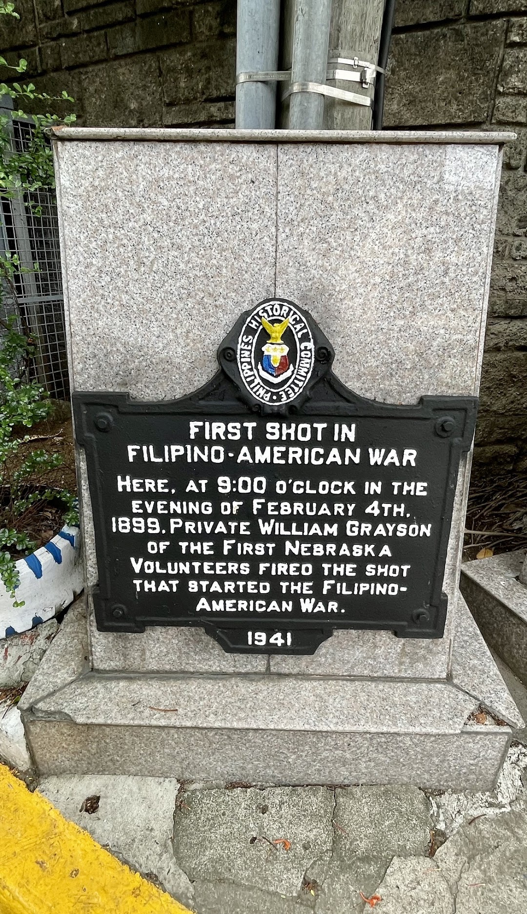 First Shot in Filipino - American War Historical Marker