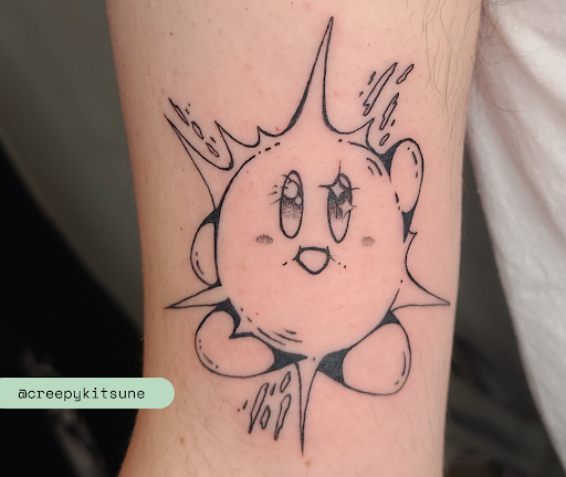 Explore calf muscle tattoo ideas, creative tattoo ideas in Brooklyn, available at Cake Is a Lie Tattoo Parlor