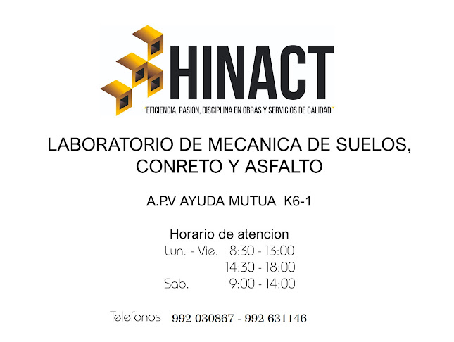 Opiniones de HINACT s.a.c. "Laboratorio de Suelos, Concreto y Asfalto" en Cusco - Laboratorio