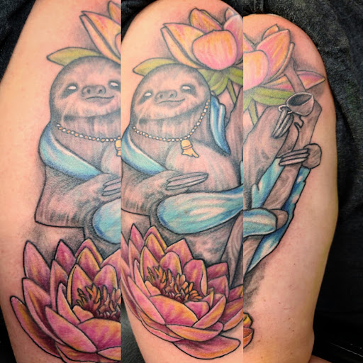 Explore tattoo sleeves ideas, creative tattoo ideas in Clive, available at Wild Rose Tattoo & Piercing