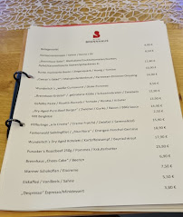 Menu / carte de Altes Brennhaus im Porzellanikon à Selb