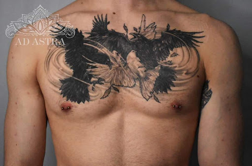 Explore leg cover up tattoo ideas, creative tattoo ideas in Lawrence, available at Ad Astra Piercing Co.