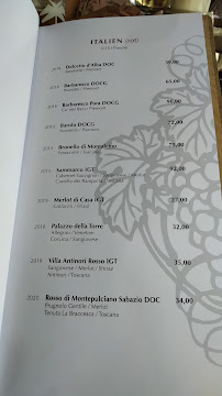 Menu du L´Osteria al Parco à Berchtesgaden