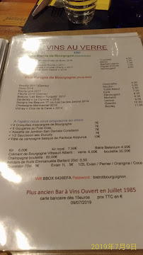 Restaurant Bistrot Bourguignon à Beaune (la carte)