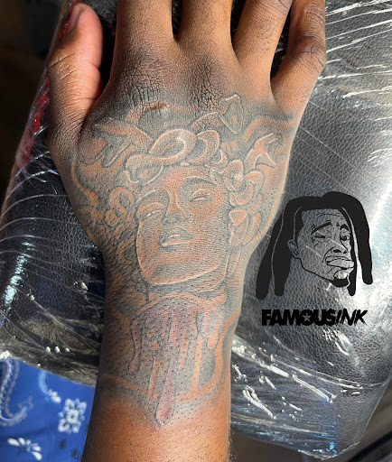 Explore angel tattoo sleeve ideas, creative tattoo ideas in Hammond, available at Famous Ink, Inc.