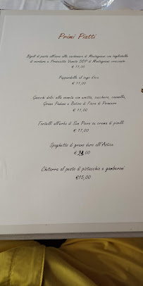 Menu du Hostaria San Benedetto à Montagnana