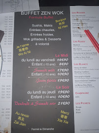 Restaurant Zen-Wok à Lesquin (le menu)