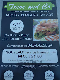 Carte du Tacos and Co à Saint-Jean-de-Védas