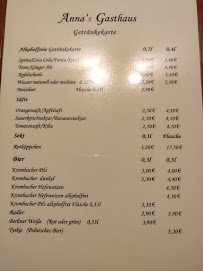 Restaurant Anna's Gasthaus à Joachimsthal (la carte)
