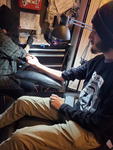 Explore tattoo skull sleeve ideas, creative tattoo ideas in San Leandro, available at 3rd Eye Tattoo