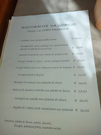 Menu du Ristorante da Giorgio à Folgaria