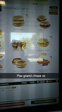Menu du McDonald's à Laval