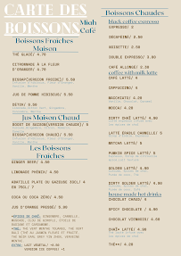 Menu / carte de MIAH CAFE à Bordeaux