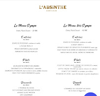 Menu / carte de L'Absinthe Restaurant à Honfleur