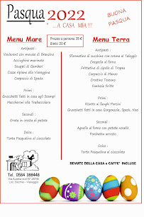 Menu du A Casa Mia à Viareggio
