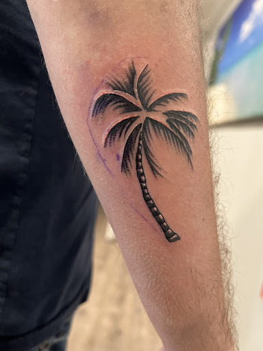 Explore man leg tattoo ideas, creative tattoo ideas in Navarre, available at Ocean Wave Tattoo