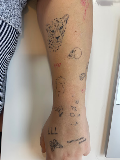 Explore marvel leg tattoo ideas, creative tattoo ideas in Yellow Springs, available at Studio Uncommon