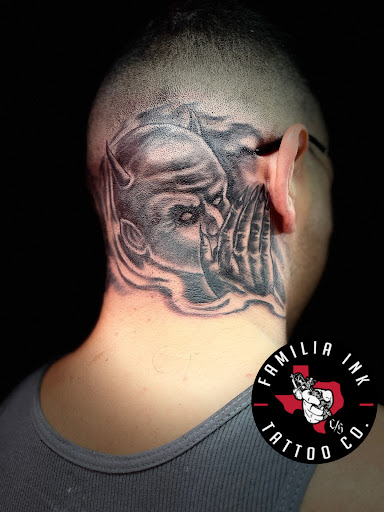 Explore to the moon and back tattoo ideas, creative tattoo ideas in Killeen, available at Familia Ink Tattoo Co.