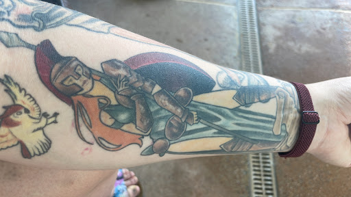 Explore cover up star tattoo ideas, creative tattoo ideas in Riverview, available at Alchemy Tattoo Exchange