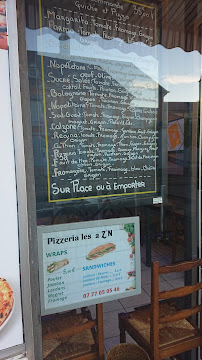 Menu du pizzeria les 2ZN SEMEAC à Séméac