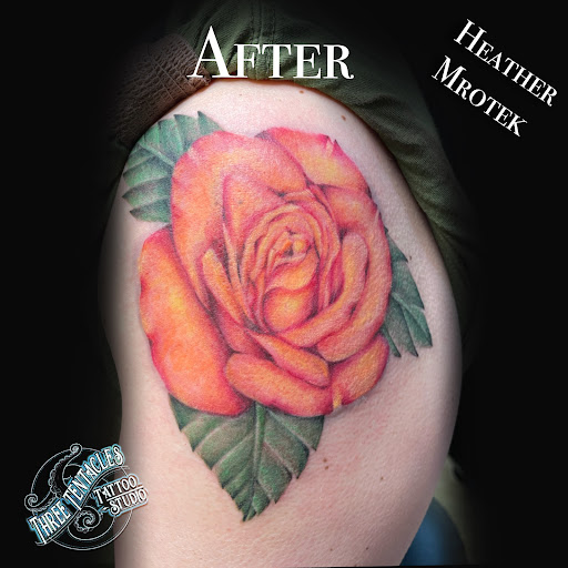 Explore street signs tattoo ideas, creative tattoo ideas in Hayward, available at Three Tentacles Tattoo Studio