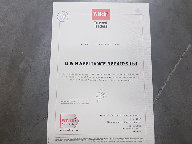 Comments and reviews of D&G Appliance Repairs Ltd