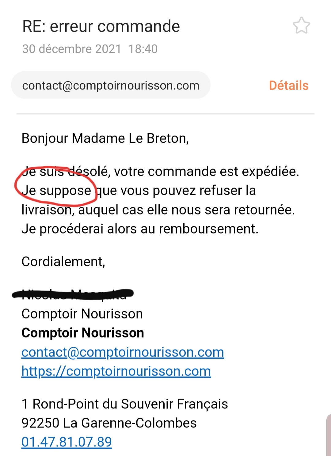 Photo n° 1 de l'avis de Virginie.e fait le 31/12/2021 à 12:15