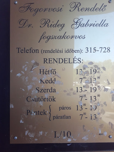 Értékelések erről a helyről: Dr. Rideg Gabriella, Székesfehérvár - Fogászat