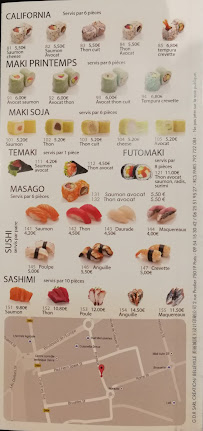 Bonheur Sushi à Vernouillet menu