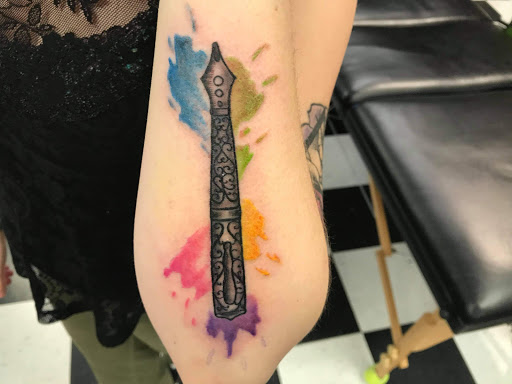 Explore leg sleeve tattoo ideas, creative tattoo ideas in Augusta, available at Mr. Tattoo