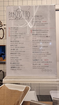 Menu du Panzotto à Cosenza