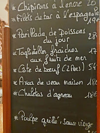 Le Crabe Tambour à Biarritz menu
