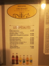 Restaurant Chez Boisset à Saintes-Maries-de-la-Mer (le menu)