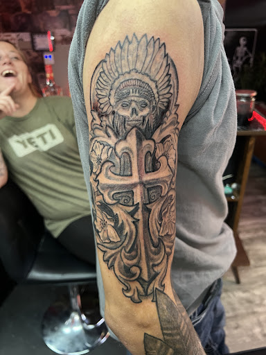 Explore australian shepherd tattoo ideas, creative tattoo ideas in Linn Creek, available at Hillard Skillard Tattoos, LLC.